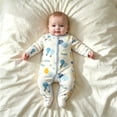thumbnail image 4 of enyan Newborn Boy Girl Outfits Footie Pajamas Baby Girl Button Romper Footed Sleep N Play Sleepwear Infant Boy Girl Clothes（Orange,6-9 Months）, 4 of 4