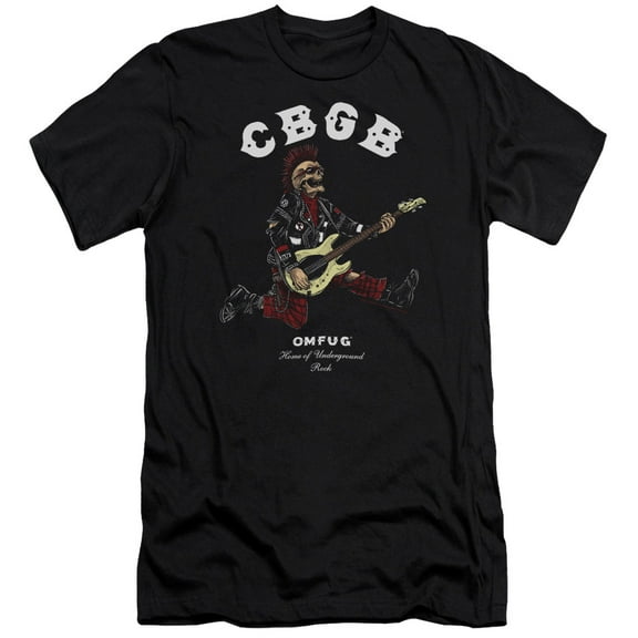 Cbgb - Skull Jump - Premium Slim Fit Short Sleeve Shirt - XX-Large
