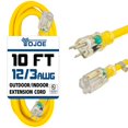 thumbnail image 1 of Cable de extensión YOJOE de 10 pies, calibre 12, 15 A, 125 V, interior/exterior, 1 of 7