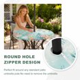 thumbnail image 4 of Round Outdoor Tablecloth with Umbrella Hole and Zipper, Ocean Starfish Seaweed Tablecloth with Elastic Waterproof, Summer Coastal Beach Shell Coral Teal Patio Table Covers for 55" - 60" Pool Tables, 4 of 9
