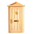 thumbnail image 7 of 1:12 Dollhouse Miniature Wood Door with , Doll House Door Hardware Miniature Furnishings Wood Color, 7 of 7