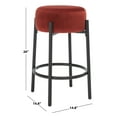 thumbnail image 3 of SAFAVIEH Couture Paisleigh Round Backless Counter Stool, Rust/Black, 3 of 10