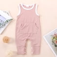 thumbnail image 2 of JGTDBPO Newborn Infant Baby Girls Boys Sleeveless Ribbed Solid Knit Jumpsuit Clothes, 2 of 9