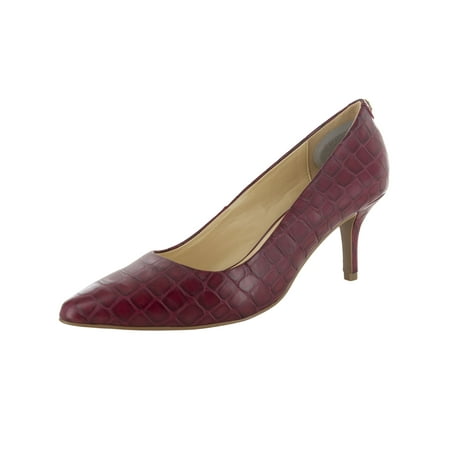 

C. Wonder Womens Tara Croco Embossed Pump Shoes Currant Jam US 6.5