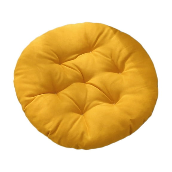 JeashCHAT Outdoor Indoor Round Chair Cushion , 17.7" Thick Seat Cushion Chair Pad Garden Patio Home Office Kitchen Chair Seat Cushion Pad, Yellow