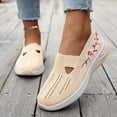 thumbnail image 2 of oqasdz Women's Casual Shoes Mesh Breathable Floral Emborider Slip On Soft Sole Sneakers Round Toe Non Slip Comfortable Walking Shoes Outdoor Summer, 2 of 6
