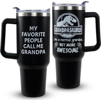 Grandpa Gifts, 40oz Grandpasaurus Tumbler with Handle Birthday Gifts for Grandpa, Great Grandpa Gifts, Christmas Gifts for Grandpa, Best Grandpa Gifts from Grandkids