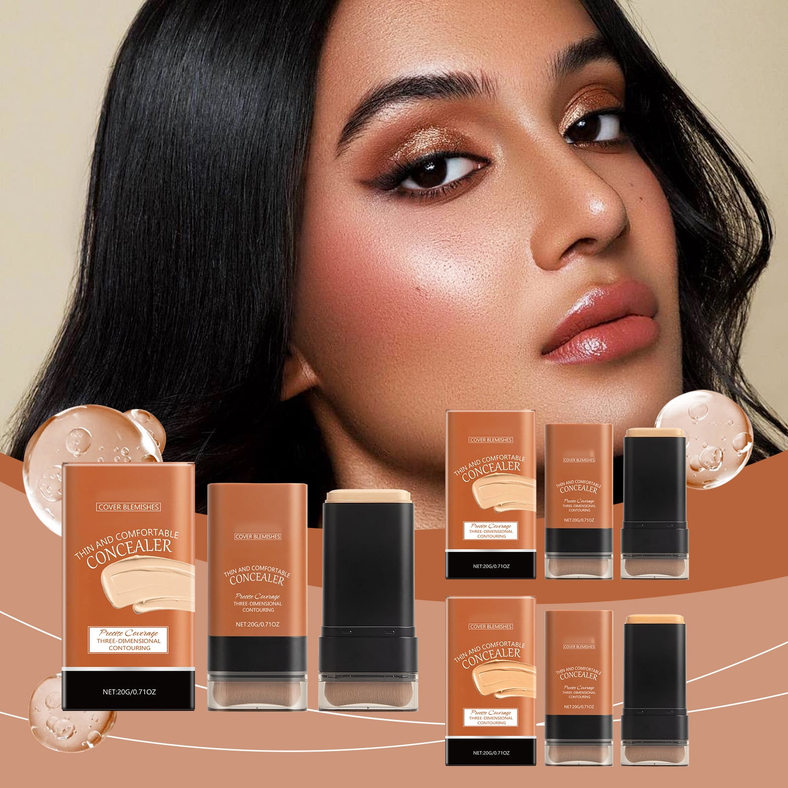 Alvantor Full Coverage Concealer Foundation Stick with Creamy Finish, Tinted Facial Moisturizer, 0.71oz