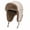 Beige, variant on Men Winter Trapper Hat Waterproof Leather Russian Ushanka Cap Plush Aviator Hat Hunting Skiing with Faux Fur Earflap