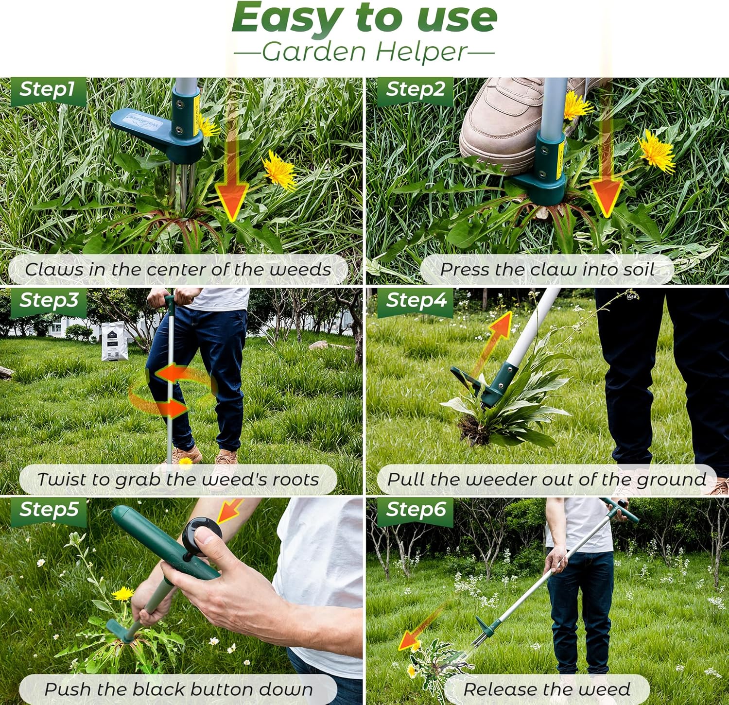 Walensee Stand-Up Weed Puller with 3-Claw Design photo 6