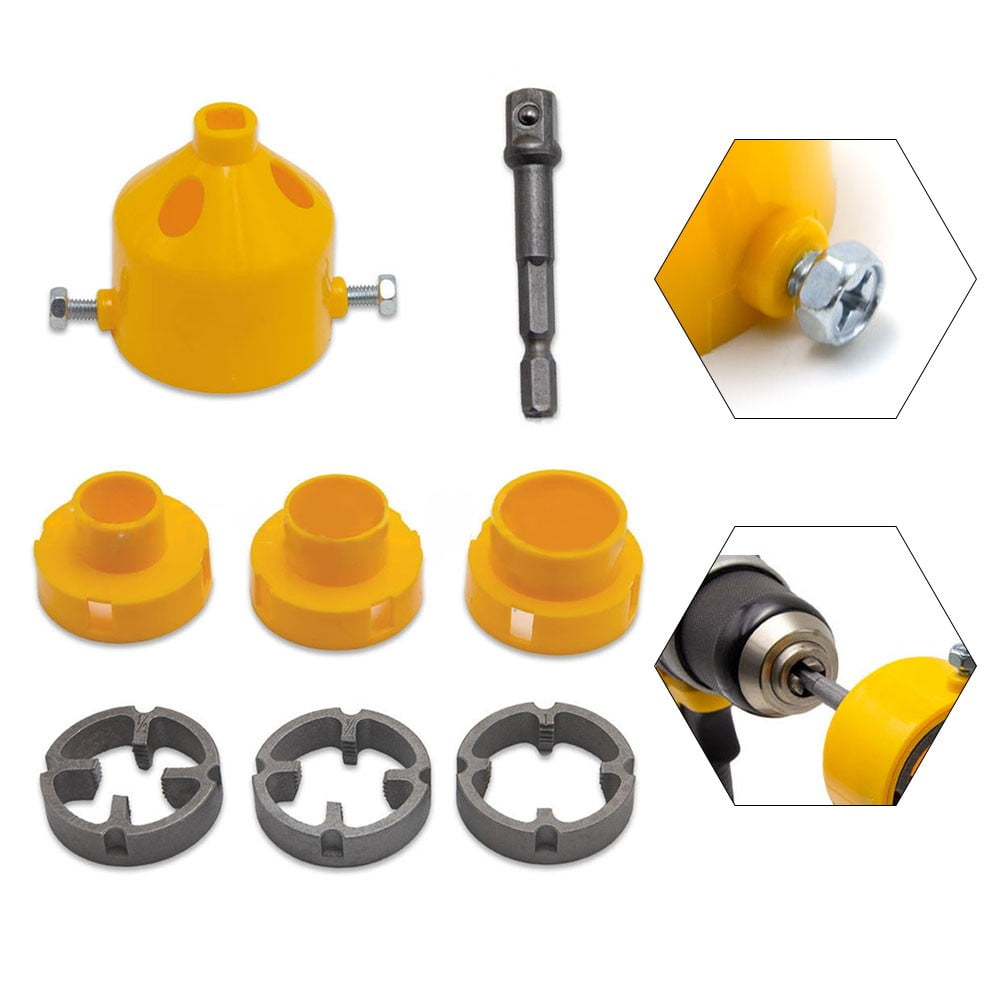 PVC Pipe Threader Kit With 1/2Inch 3/4 Inch 1Inch Dies Pipe Threader Pipe Round Die Manual Plumbing Repair Tool For Threading