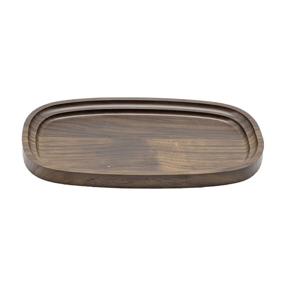 Wooden Tray, 11.8x7.7 Inch Rectangular Serving Platter for Coffee Table, Decorative Fruit Snack Organizer for Living Room, Entryway, Vanity, Compact Lightweight Gift Idea.