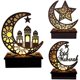 thumbnail image 1 of 3pcs Ramadan Lantern LED Wooden Moon Star Light Decoration Ramadan Eid Home Decor Ramadan Decoration, 1 of 5