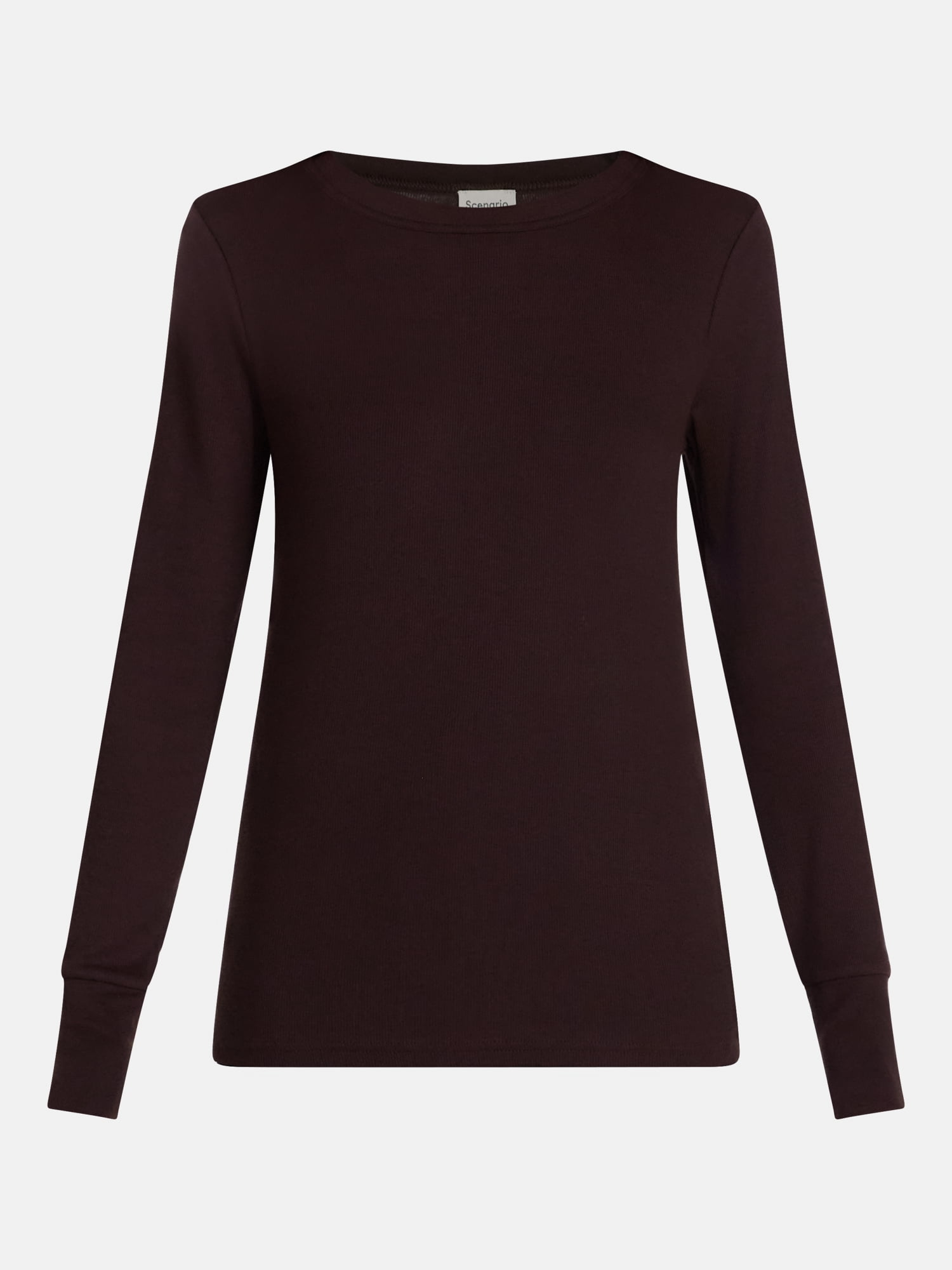 Scenario Women's and Women's Plus Rib Tee with Long Sleeves, Sizes XS-4X