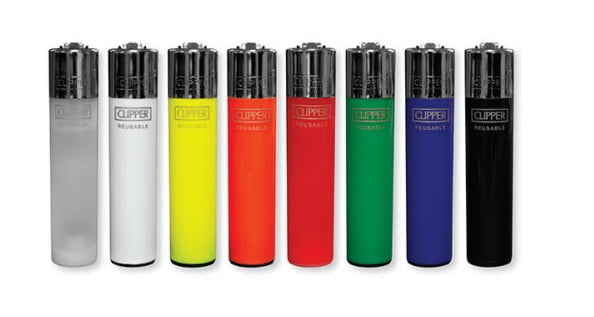 Solid Metallic Color Designs and Prints Clipper Flint Lighters in Assorted Colors Set of 4 Lighters by Trendz 