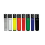 Clipper Lighter - Pack of 8 Full Size Refillable Flint Lighters PLAIN SOLID COLORS Collection