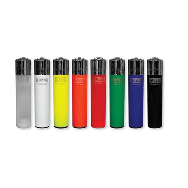 Clipper Lighter Pack of 8 Full Size Refillable Flint Lighters PLAIN
