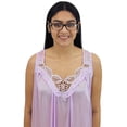 thumbnail image 5 of Venice Womens' Silky Looking Embroidered Nightgown 06 X-Large Lavender, 5 of 5