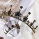 thumbnail image 2 of Tiara de cristal barroco negro, estilo gótico, tiara de boda, tiara nupcial, tiara de cristal ER, 2 of 5