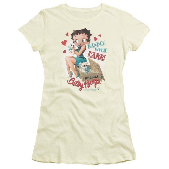 Betty Boop - Handle With Care - Juniors Teen Girls Cap Sleeve Shirt - Large
