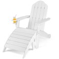 thumbnail image 2 of Patiojoy Outdoor Adirondack Chair W/Ergonomic Design&Ottoman Lounge Armchair HDPE chair for Yard&Patio White, 2 of 7