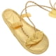 thumbnail image 4 of KAKOWELY Sandalias de diosa para disfraz de Cleopatra, planas con cordones, elegantes, de punta puntiaguda, accesorio para disfraz de diosa, 4 of 5