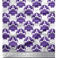 thumbnail image 1 of Soimoi Purple Cotton Cambric Fabric Flourish Damask Print Fabric by the Yard 56 Inch Wide, 1 of 3