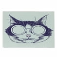 thumbnail image 1 of Cat Lover Cutting Board, Funny Cool Cat Head Portrait with Sunglasses Sketchy Illustration, Decorative Tempered Glass Cutting and Serving Board, in 3 Sizes, by Ambesonne, 1 of 2