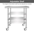 thumbnail image 6 of PRIJESSE Stainless Steel Commercial Kitchen Prep & Work Table with 4 Casters (Wheels) - 30 L x 24 W Inches, 6 of 10