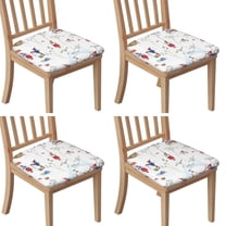 White Christmas Gnome Seat Covers for Dining Room Chairs Set Of 4,Stretch Printed Washable Chair Seat Cover with Elastic Ties and Button,Removable Waterproof Couch Cushion Covers