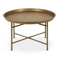 thumbnail image 3 of Kate and Laurel Mahdavi Boho-Chic Hammered Metal Tray Coffee Table, Dark Gold, 3 of 6