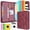 Printed Pink, variant on NATISERAUM Portfolio Binder, Includes 10 Sheet Protectors and 3 Notepads, 3-Ring Folder Organizer,A4 Vegan Leather Zipper Binders ,Business Office Conference Clipboards