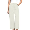 thumbnail image 2 of FNFYFH Clearance Ladies Casual Long Linen Trousers Loose Fit Solid Color Summer, 2 of 8
