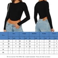 thumbnail image 2 of Blusa Mangas Largas Top de manga larga expuesto con ombligo, traje diario informal con cuello redondo para mujer (Negro L) Cgtredaw Negro T L para Mujer, 2 of 6