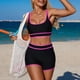 thumbnail image 2 of Mujeres Casual Tank Tops Color Sólido Bikini Conjunto con Alta-Corte Bottoms para Entrenamientos de Gimnasio Y Piscina, 2 of 6