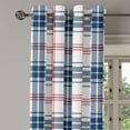 thumbnail image 2 of Ambesonne Plaid Grommet Curtain, British Country Pattern, 50" x 72", Vermilion Navy Blue, 2 of 6