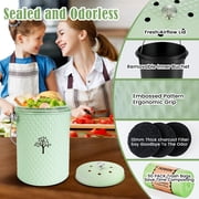 AOIOSN,Countertop Compost Bin Kitchen,Odorless Indoor Compost Bin with Lid and Compost Bags,Compost Bucket Composter Container for Food Waste,Green