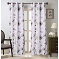 thumbnail image 1 of 2 Grommet Curtain Panels 37" W x 63" L each, Decorative Floral Design Print, Light Filtering Room Darkening Thermal Foam Back Lined Curtain Panels for living/bedroom room/ patio door - Multicolor Grey, 1 of 1