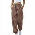 thumbnail image 5 of Admvng Baggy Sweatpants for Women Casual Solid Elastic Waist Trousers Long Straight Pants, Size S-2XL, 5 of 5