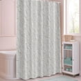 thumbnail image 5 of Floral Scrolls Shower Curtain with Hooks, Damask Floral Leaves Embossed Texture White Water Repellent Shower Curtains for Bathroom Decor Sturdy Shower Curtain, Machine Washable 66x72 Inch, 5 of 9
