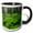 Black/White, variant on 3drose, Alaska, Nancy Lake Sra. Devils Club Plant in Birch Forest., 11oz Two-tone Green Mug