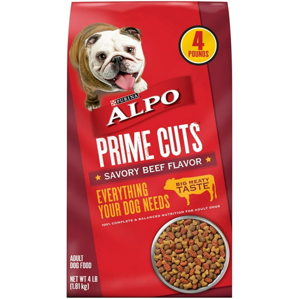 Purina ALPO Dry Dog Food, Prime Cuts Savory Beef Flavor, 4 lb. Bag