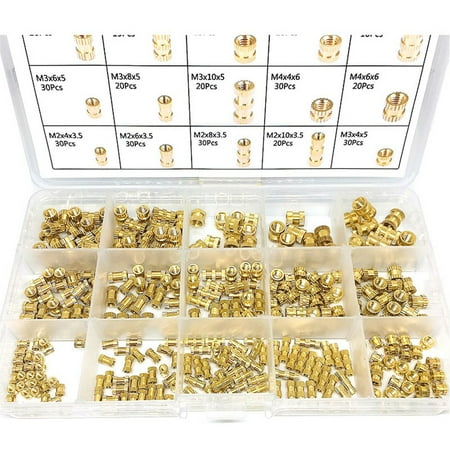 

330Pcs M2 M3 M4 M5 Metric Female Brass Ring Thread Insert Molded Copper Nut