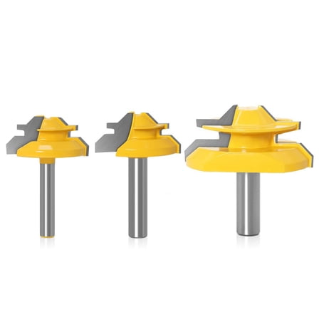 3PCS 45 Degree Lock Miter Router Bit Tenon Milling Cutter Woodworking Tool For Wood Tools