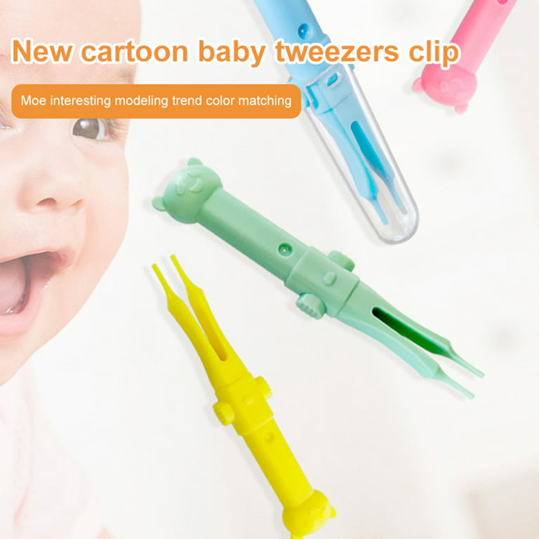 Healvian Baby Nose Tweezer Safe Nose Cleaning Clip Ear Wax Removal Pick  Nipper Infant Booger Remover for Baby Infant Ear Nose Booger Navel Tool 5pcs