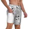 thumbnail image 3 of Balery Pandas Mens Swim Trunks Swim Shorts for Men Quick Dry Inseam Beach Shorts with Compression Liner Pocket-X-Large, 3 of 9