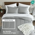 thumbnail image 4 of Swift Home 8PC Lt Gray King Bedding Set - Comforter, Sheets, Pillowcases, Bedskirt, Shams, 4 of 5