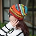 thumbnail image 4 of SPRING PARK Women Turban Womens Mens Cotton Headband Chemo Hat Striped Hairband Bandana Pleated Cap, 4 of 5