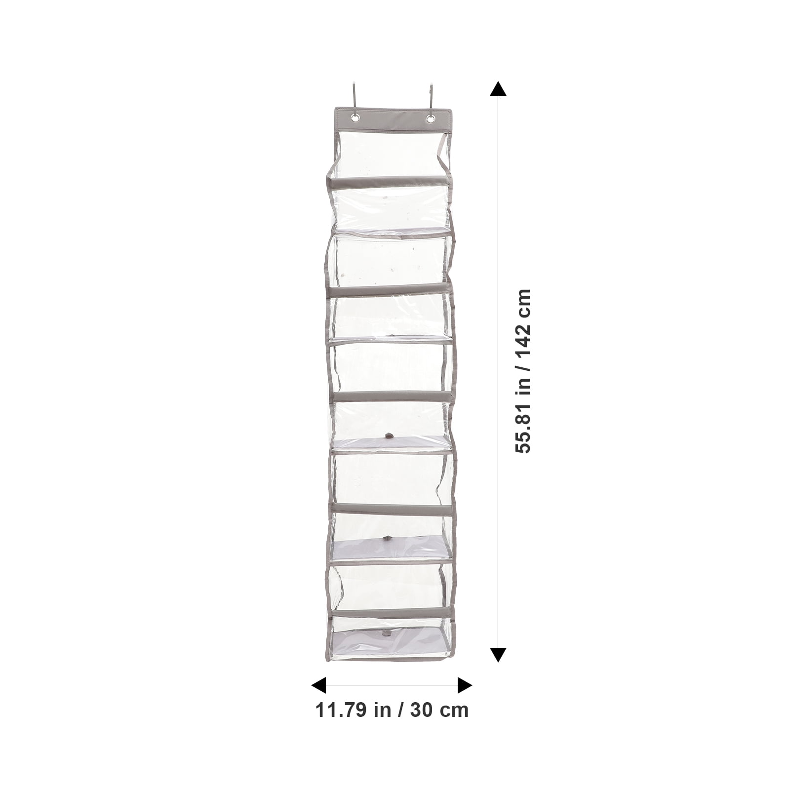 FENGGUIQU Transparent PVC Door Hanging Shoe Organizer Bag, Multi-Layer Space-Saving Storage Solution for Home, Simple and Practical Design