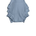 thumbnail image 4 of Xingqing Newborn Baby Girl Ruffle Outfit Summer Sleeveless Backless Ribbed Basic One Piece Romper Bodysuit Jumpsuit, 4 of 7
